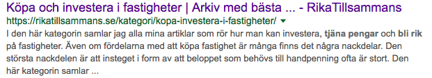 För lång meta beskrivning beskärs på mobilen